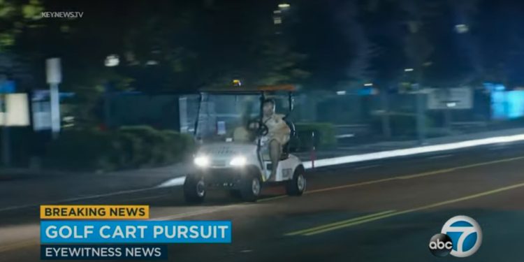 LA Man Steals Golf Cart and Leads Police on Slow Speed Chase With Dog in His Lap
