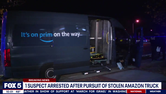 Man Arrested After Stealing Amazon Van, Leading Police on Chase From DC to Maryland