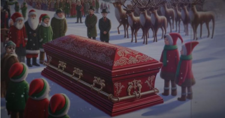 The John Snow Project, a COVID-19 awareness group, has released a holiday video depicting Santa Claus biting the dust.