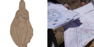 This Facebook screen shot shows the proposed statue and paper plans for the base of the statue that is causing some backlash at Mt. Shasta Ski Park in McCloud, California.