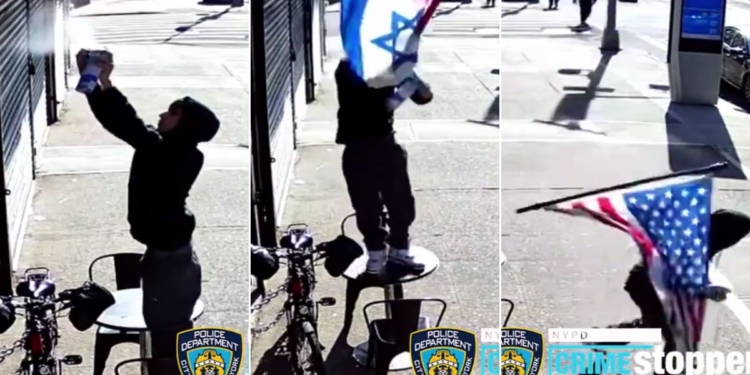 The New York Police Department released surveillance video of the young anti-Semite's arson attempt.