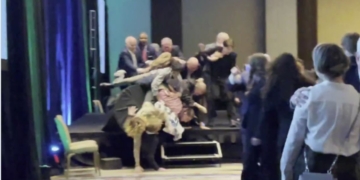 Climate protesters disrupted an event honoring Alaska Sen. Lisa Murkowski on Thursday.