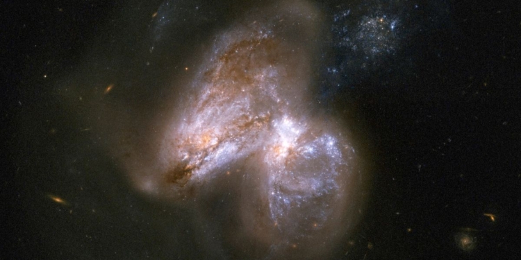 The real monster black hole is revealed in this image from NASA's Nuclear Spectroscopic Telescope Array of colliding galaxies Arp 299.