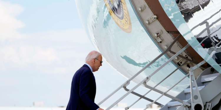 Biden Appears to Struggle to Walk Up Stairs After Testing Positive for COVID-19