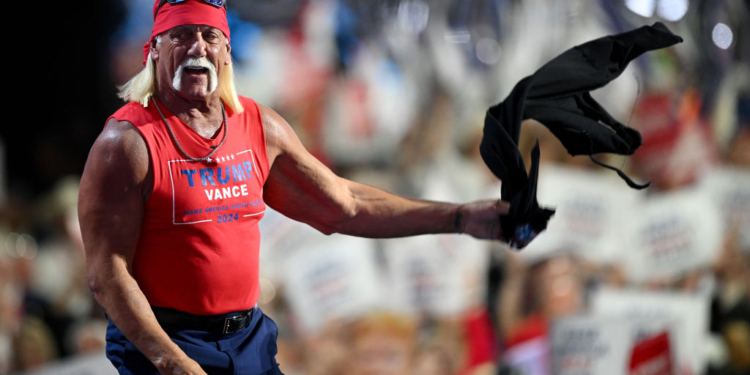 Watch: Hulk Hogan Rips Shirt to Reveal Trump-Vance Top at RNC