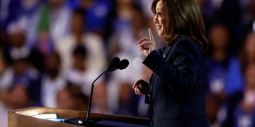 Harris Says She Accepts Dem Presidential Nomination ‘On Behalf of the People’