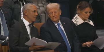 Trump and Obama at Carter Funeral Service