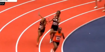 Track Star Bashed Over Head By Opponent With Baton