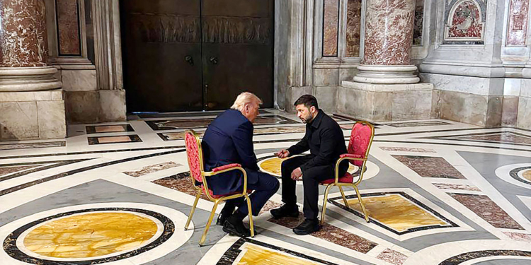 Trump, Zelenskyy Have ‘Good Meeting’ Before Pope’s Funeral 