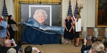 Melania Trump Unveils New Stamp in Honor of Barbara Bush