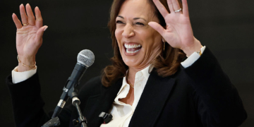 Harris Skirts Saying Who’s Leading Dem Party as Colbert Presses