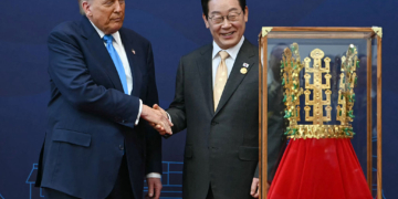 Trump Receives Crown From South Korea